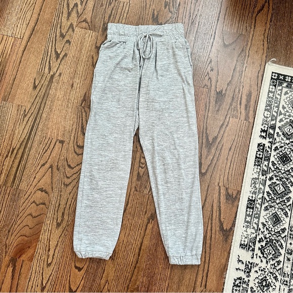 Grey Heather High Waisted Joggers - Picture 3 of 7